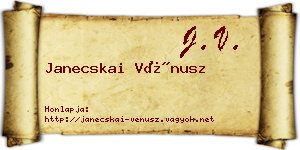 Janecskai Vénusz névjegykártya